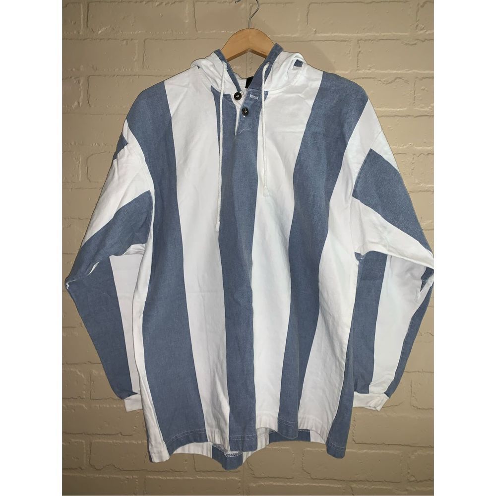 Vintage 1990s FLUID striped hoodie LARGE ￼